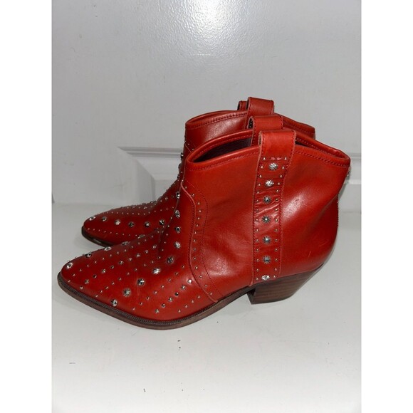 Sam Edelman Women’s Brian Red Studded Ankle Boots size 7.5 - Picture 6 of 10